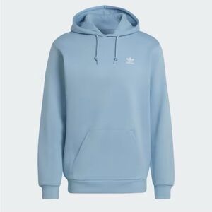 Adidas Men's Light Blue Trefoil Hoodie, Size Large